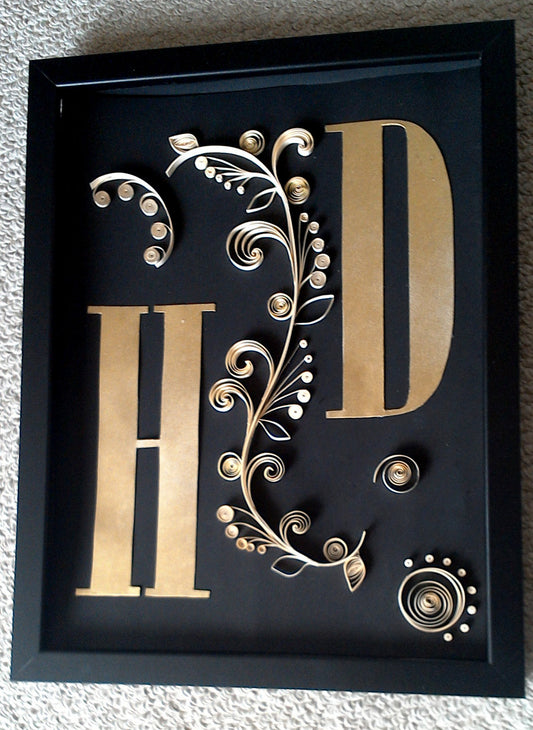 "H" and "D" with Quilling Embellishments